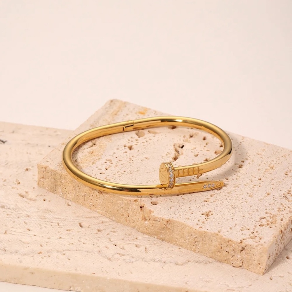 18k gold plated stainless steel Bangle Bracelet cuff chains bracelet